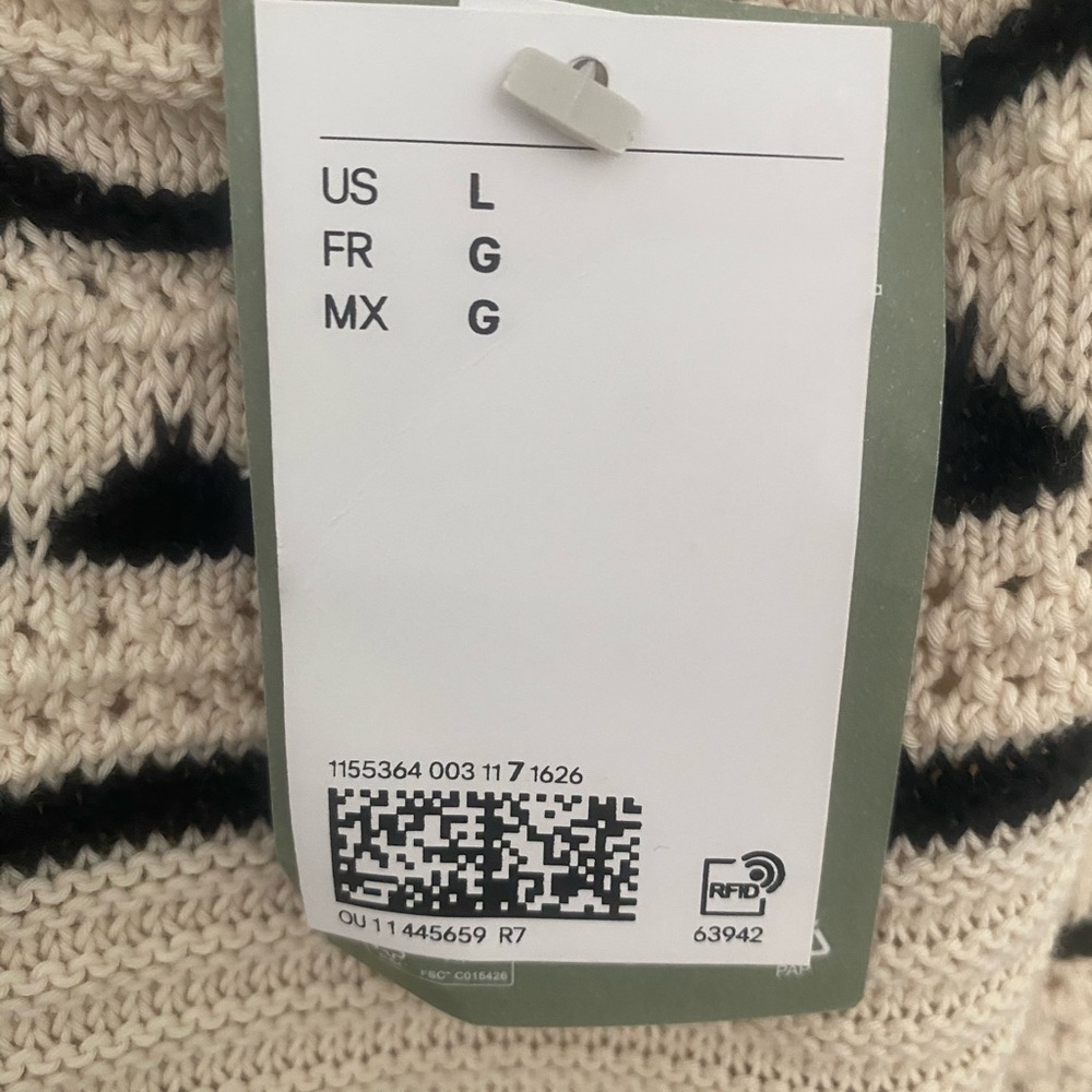 H&M Cream and Black Striped Crochet Midi Dress - Picture 2 of 4